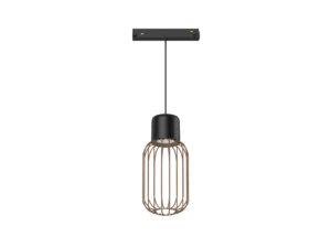 Pure 48V Pendant Track Light 7W Black with Wire Frame Diffuser